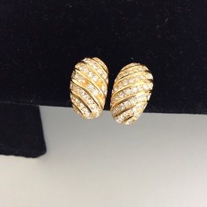 Christian Dior gold tone clip earrings